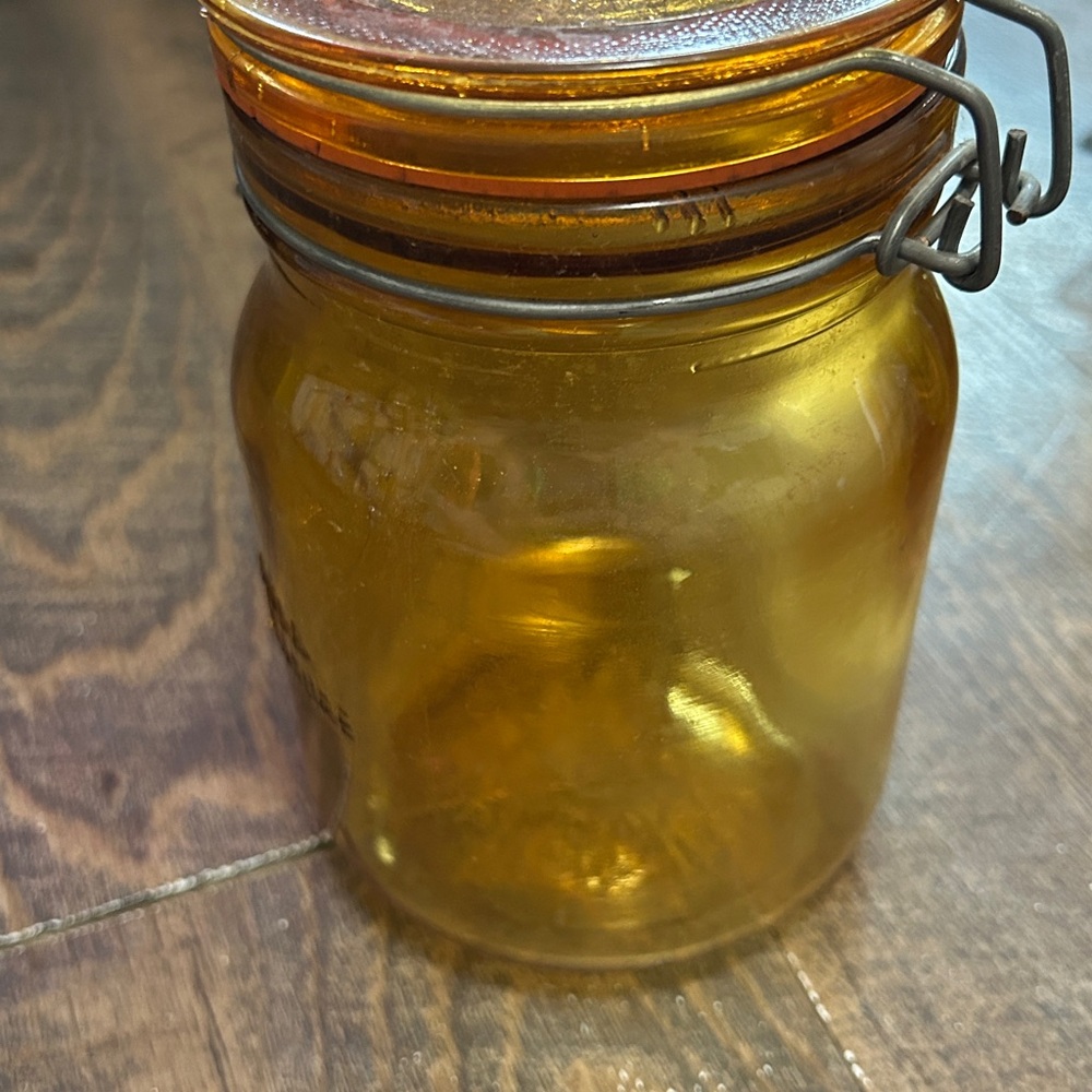 1965 Crownford China Co Italy‎ amber eagle mason one-quart jar - Picture 8 of 10